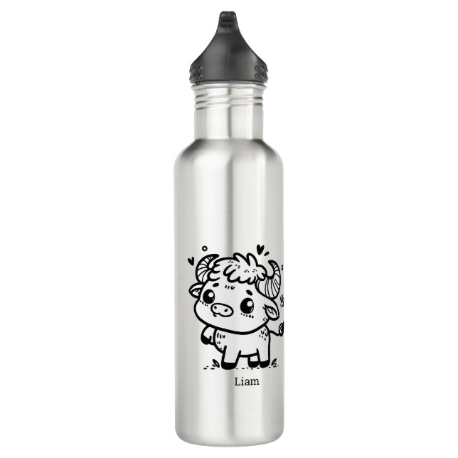 Garrafa Fluffy Buffalo Baby - Kawaii Fazenda Animal (Direita)