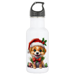 Garrafa Fofo de Natal bonito com Papai Noel e Arco