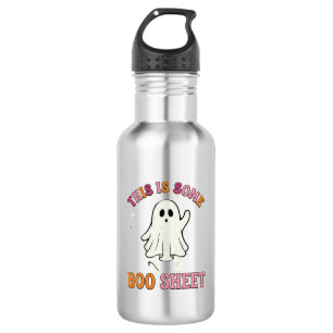 Garrafa Folha de Fantasma de Halloween Engraçado Floral Re