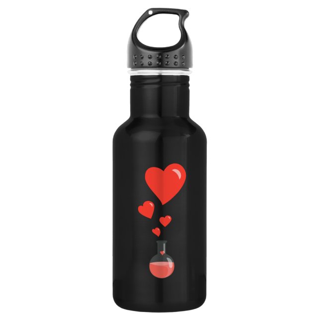 Garrafa Folha de Química do Amor de Corações (Frente)
