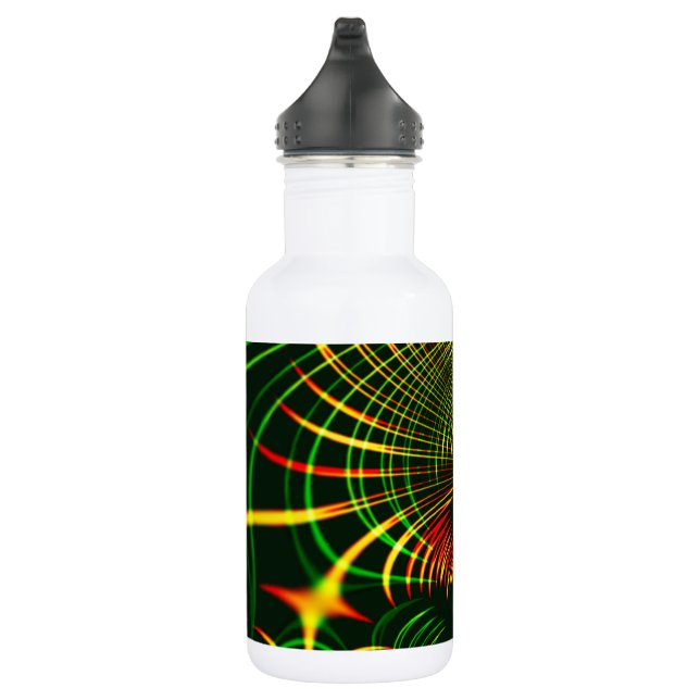 Garrafa Folhas verdes e curvas amarelas coradas pelo fogo (Direita)