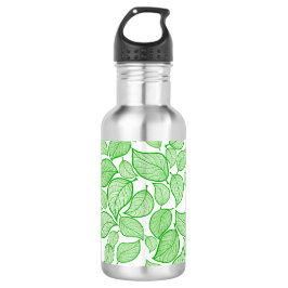 Garrafa Folhas verdes em branco