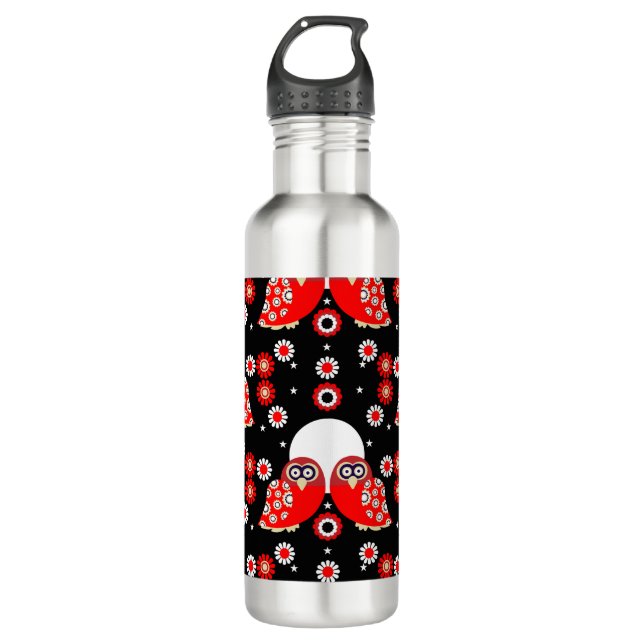 Garrafa Folk Art Owl (Frente)