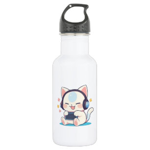 Garrafa Fones de Ouvido para Jogos de Gato Chibi Fofo Cons