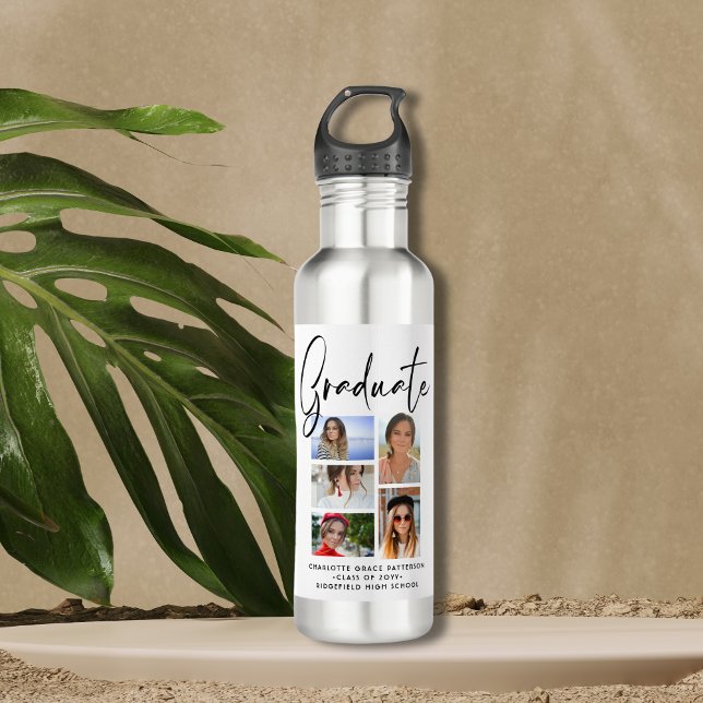 Garrafa Formando Elegante de Graduação Multifoto de Script (Criador carregado)