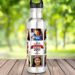 Garrafa Foto Colagem DYI - o maior banner vermelho do mund<br><div class="desc">"O maior Pai do mundo." Diga ao Pai o que realmente pensa dele. Hora de ele apagar a sede depois de um exercício com uma garrafa de água legal esportando uma colagem fotográfica personalizada e uma tipografia ousada e moderna, com uma faixa gráfica vermelha sobre fundo de aço inoxidável. Personalize...</div>