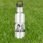 Garrafa Foto e mensagem personalizadas<br><div class="desc">Esta garrafa de água é facilmente personalizada com suas fotos e mensagens, a opção de ter 3 fotos e 2 mensagens pessoais. seria um presente de excelente para todas as ocasiões.</div>