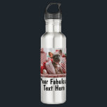 Garrafa Foto e texto personalizados<br><div class="desc">Personalizou sua garrafa de água de aço inoxidável eco-compatível com fotografia e texto. Qualquer fonte, qualquer fundo, qualquer formato de imagem e tamanhos.</div>