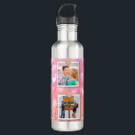 Garrafa Foto moderna do Coração 6, cor-de-rosa<br><div class="desc">Glitter Love Heart 6 Photo Modern Stainless Steel Water Bottles apresenta seis de suas fotos favoritas em um fundo de coração romântico cor-de-rosa com brilhos brilhantes cor-de-rosa. Presente perfeito para casais, mãe, esposa, namorada, melhores amigos para o aniversário, Natal, Dia de as mães, aniversário, Dia de os namorados e casamento....</div>