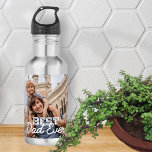 Garrafa Foto personalizada do melhor Pai já Legal e modern<br><div class="desc">Esta design simples e moderna é composta por tipografia serif e cursiva e adiciona uma foto personalizada</div>