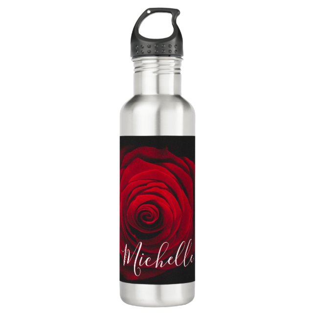 Garrafa Fotografia personalizada da colheita da rosa verme (Frente)