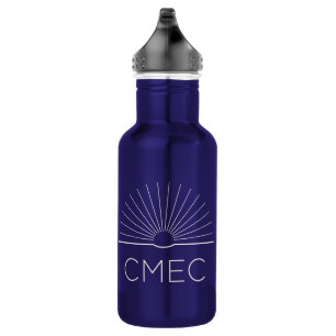 Garrafa Frasco de água CMEC - 18 oz, azul com logotipo bra