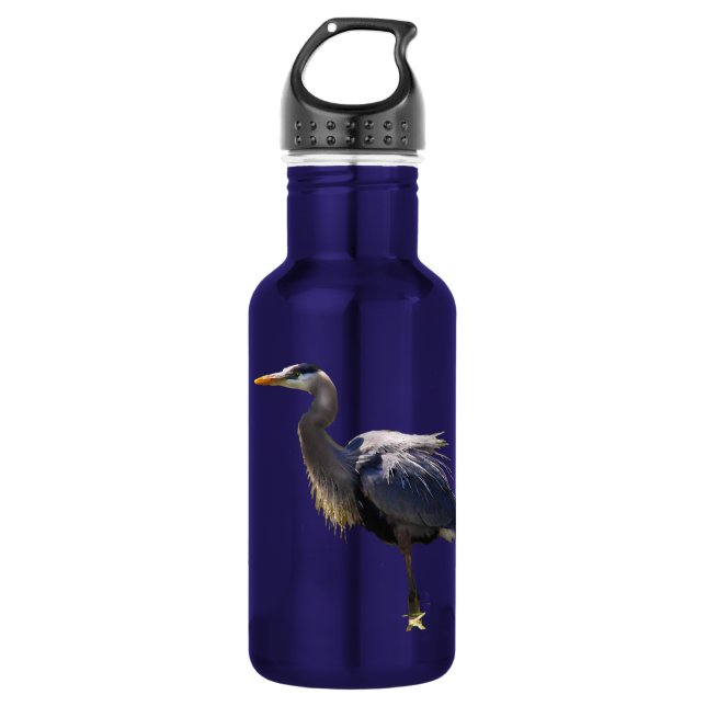 Garrafa Frasco de água com Herão Azul excelente 18oz (Frente)