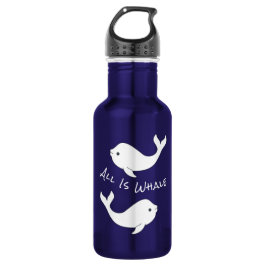 Garrafa Frasco De Água De Baleia De Beluga (Texto Branco)