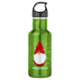 Garrafa Frasco de água do gnomo de Natal com nome persona