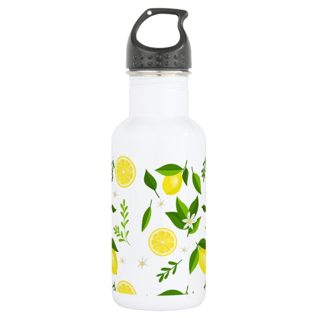 Garrafa Fresh lemons with flowers and leaves (Frente)