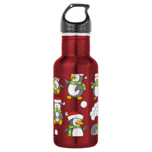 Garrafa fundo de pinguins de Natal