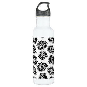 Garrafa Funky Black e white floral