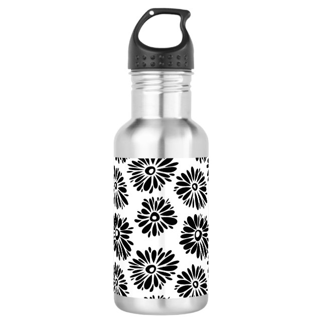 Garrafa Funky Black e white floral (Frente)