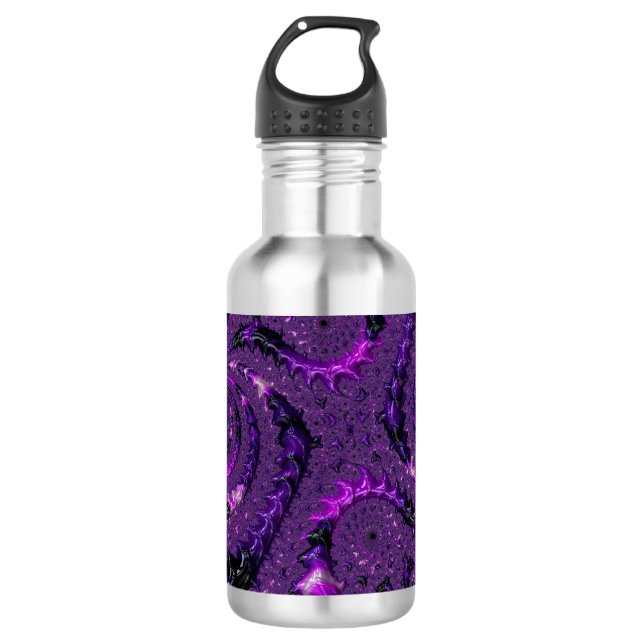 Garrafa Funky Bold Boho Roxo Abstrato Digital Fractal (Frente)