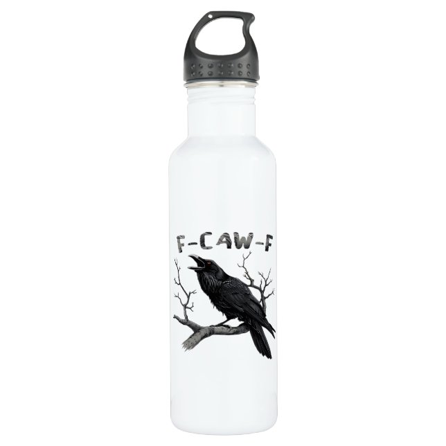 Garrafa Funny F-Caw-F Gothic Crow Humor Essential (Frente)