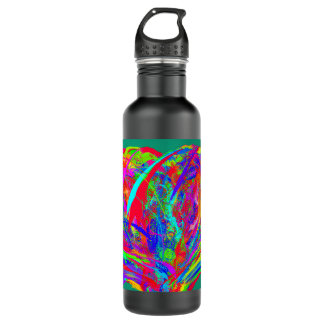 Garrafa Furry Rainbow Colored Flower Water Bottle