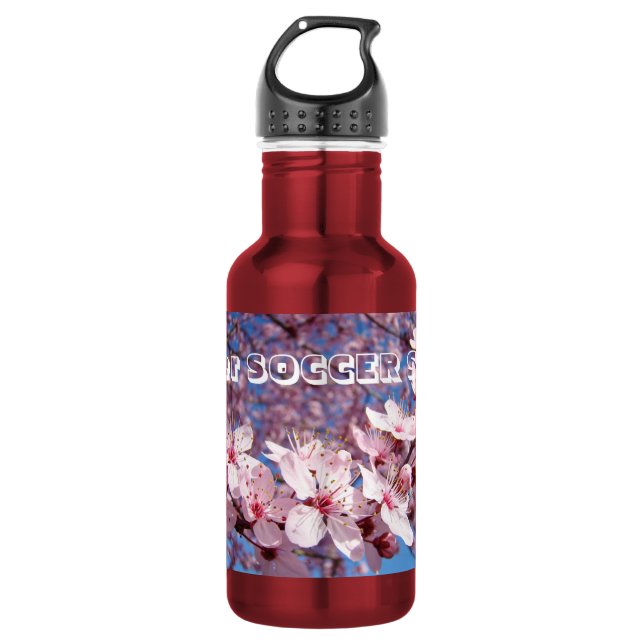 Garrafa Futebol SOCCER Flores de Blossom Rosa (Frente)