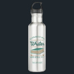 Garrafa Gag Personalizada Do Autor Não Incomoda O Escritor<br><div class="desc">Esta design engraçada e moderna é perfeita para os escritores ou para aqueles que amam a leitura.</div>