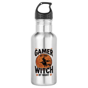 Garrafa Gamer Diurno Bruxa Noturna Design de Jogos Vintage