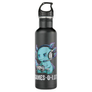 Garrafa Gamesolotl Axolotl Video Gamer Kawaii Meninos anim