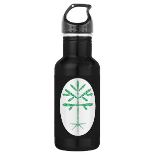 Garrafa Garrafa-d'água a preto com uma vaivém verde