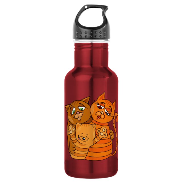 Garrafa Garrafas de água com nome personalizado da família (Frente)