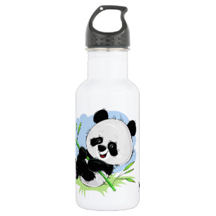 Garrafa Garrafas de água com nome personalizado de Panda