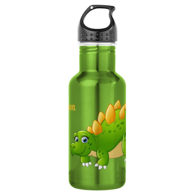 Garrafa Garrafas de água com nome personalizado do Dinossa (Frente)