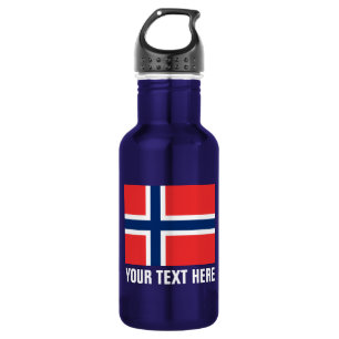 Garrafa Garrafas de água com pavilhão norueguês para a