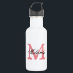 Garrafa Garrafas de água de casamento monogramas personali<br><div class="desc">Garrafas de água de casamento personalizadas. Letra inicial do nome da Vintage com tipografia de caligrafia com script de na moda para nome. Design de monograma clássico para chá de panela de chic rustic country ou festa de casamento elegante. Personalizável com nome, citação ou título. Faça o seu para a...</div>
