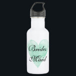 Garrafa Garrafas de água de casamento personalizadas com c<br><div class="desc">Garrafas de água de casamento personalizadas com coração verde de menta. Símbolo de amor da pintura aquosa elegante com tipografia de caligrafia por na moda. Design romântico clássico para a festa de chá de panela de música rusticidade ou de recepção de casamento de tema de praia. Personalizável com nome, citação...</div>