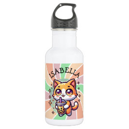 Garrafa Gatinho Kawaii Bonito com Chá de Bolha Personaliza