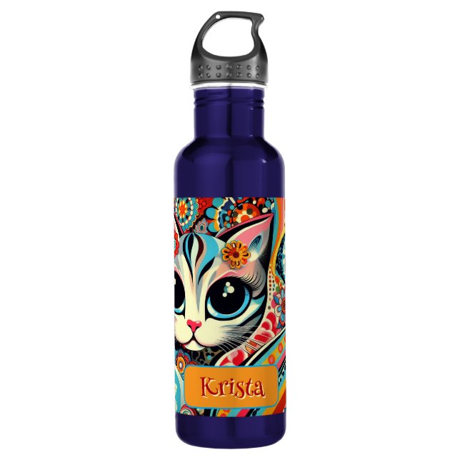 Garrafa Gato de Abstrato de Arte Popular Mexicano Personal (Frente)