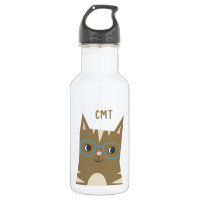 Gato de gato malhado bonito com monograma dos