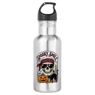 Garrafa Gato Esqueleto de Halloween Gráfico de Abóbora Vin
