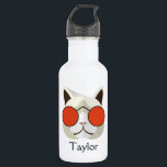 Garrafa Gato legal em óculos de sol monograma<br><div class="desc">Um gato legal em óculos de sol é um excelente para amantes de gatos, veterinários, babás de animais de estimação e muito mais. Adicione seu nome, monograma ou outro texto substituindo o texto de amostra mostrado no modelo de design. Gráfico de gato usado através do contrato premium do designer com...</div>