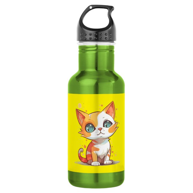Garrafa Gato Marrom Fofo Adorável-57667 (Frente)