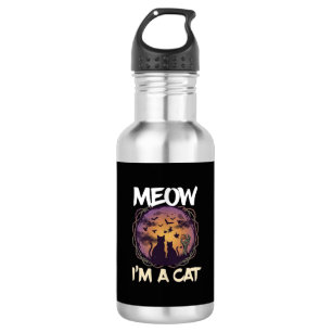 Garrafa Gato Miau Sou Halloween Noite Bruxa Abóbora_1