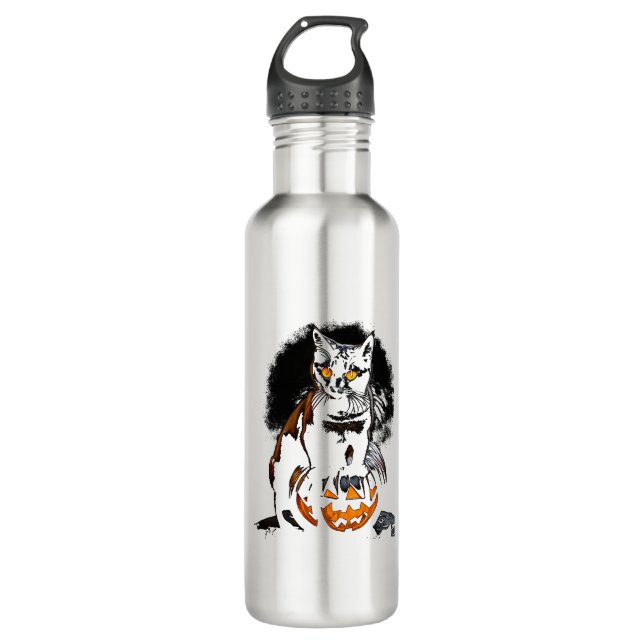 Garrafa Gato Negro Halloween (Frente)