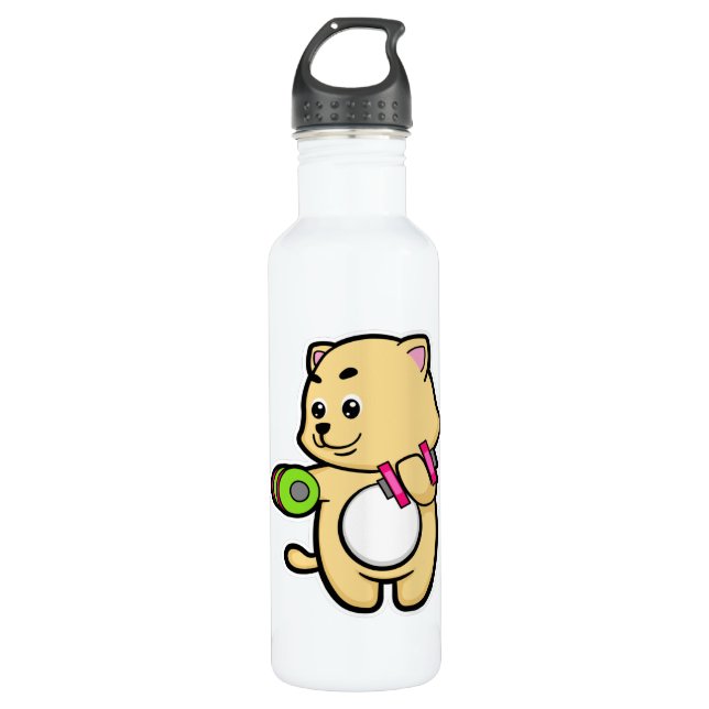 Garrafa Gato no Biceps treinando com Dumbbells (Frente)