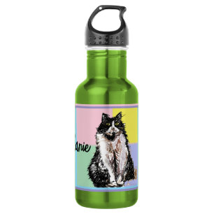 Garrafa Gato Smoking Pastel Gatos Feminino Cores Pastel