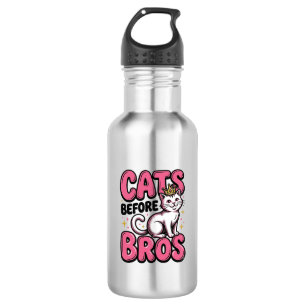 Garrafa Gatos Antes de Camiseta de Design de Coroa de Gato