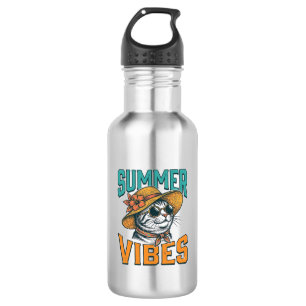 Garrafa Gatos de Vibrações de Verão Design de Gravura Vint