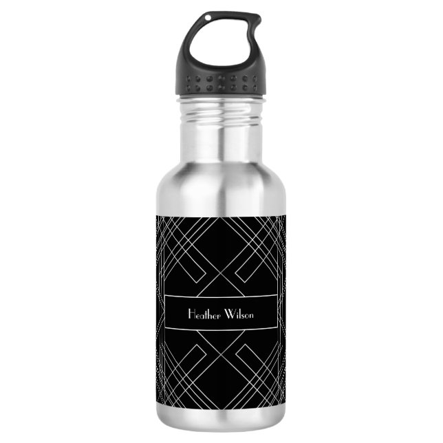 Garrafa Gatsby Art Deco Water Bottle, de 1920, com nome (Frente)
